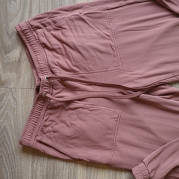 RW & CO Dusty Rose Drawstring Elastic Waist Soft Joggers Size Small - Picture 2 of 7